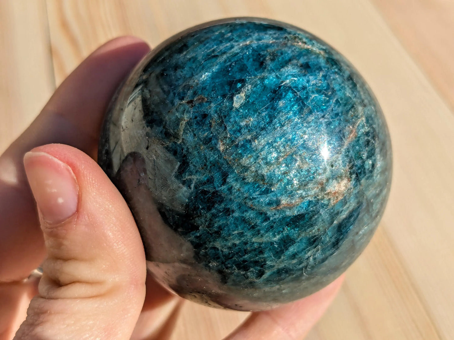 Blue Apatite Sphere - OOAK