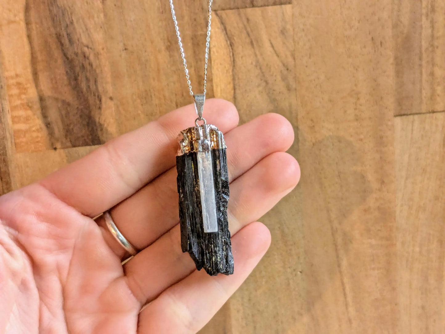 Black Tourmaline & Selenite Necklace