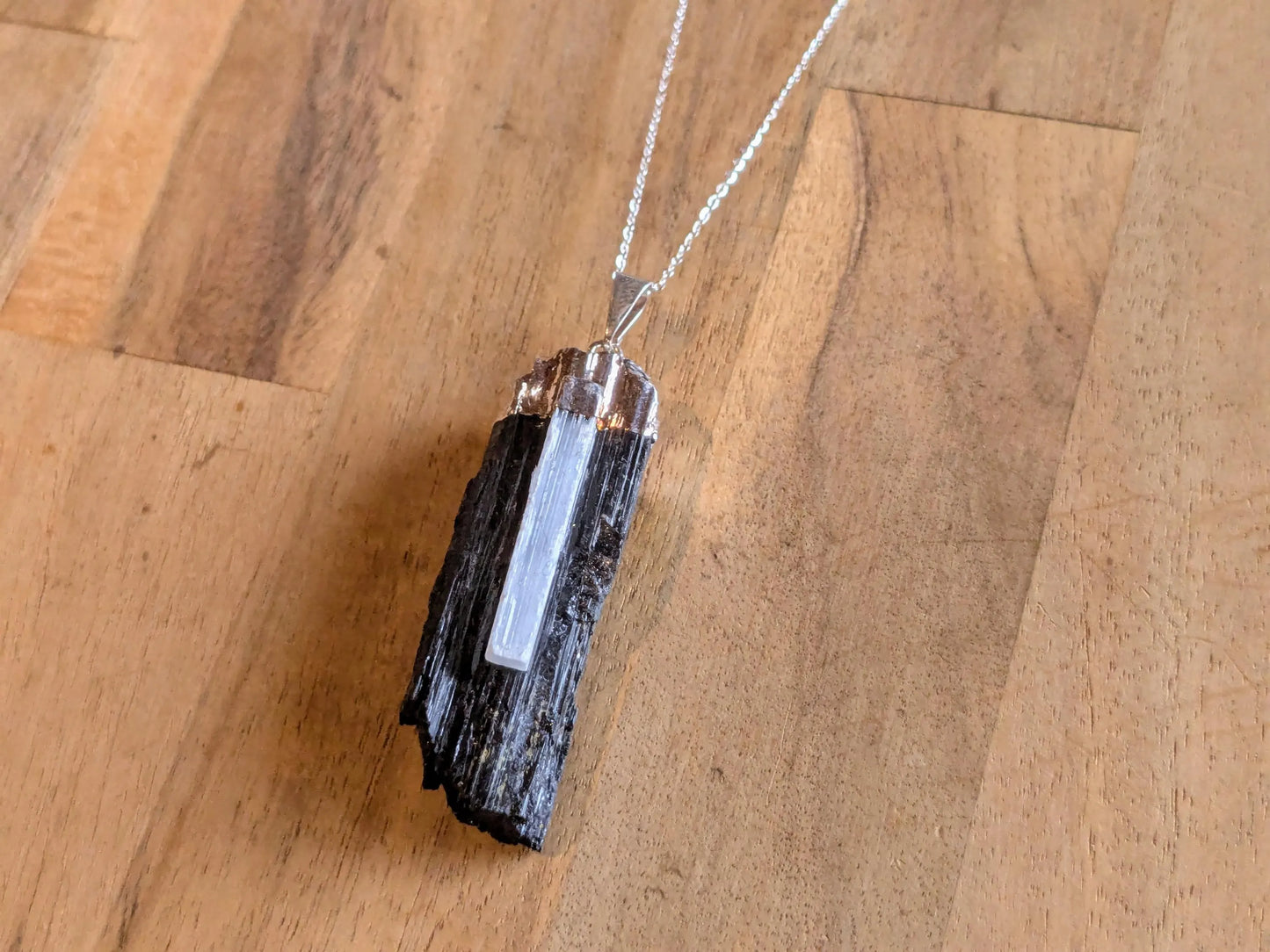 Black Tourmaline & Selenite Necklace