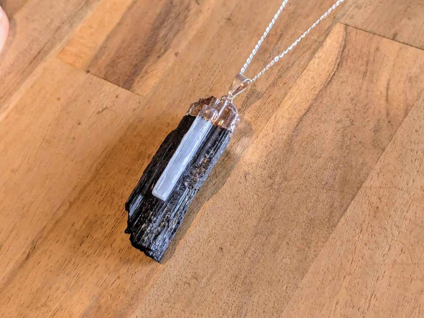 Black Tourmaline & Selenite Necklace