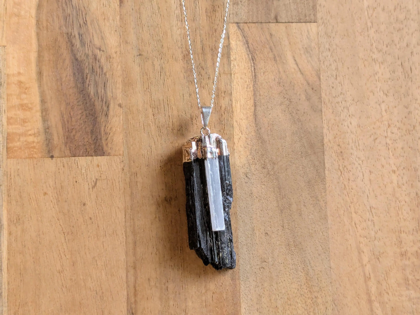 Black Tourmaline & Selenite Necklace