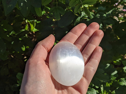 Selenite Palm Stones