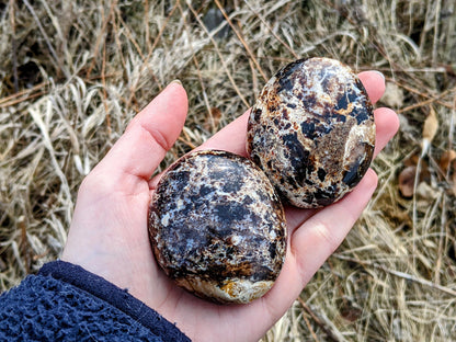 XL Black Opal Palm Stones