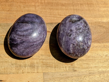 High Grade Lepidolite Palm Stones