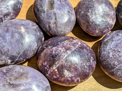 High Grade Lepidolite Palm Stones