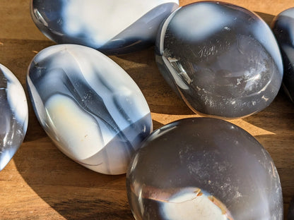 Orca Agate Palm Stones