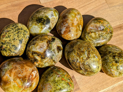 High Grade Green Opal Palm Stones