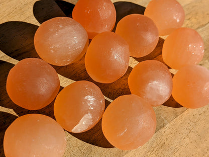 Peach Selenite Mini Spheres