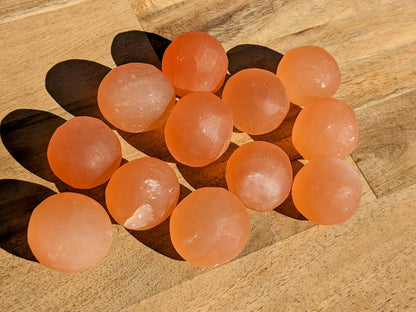 Peach Selenite Mini Spheres