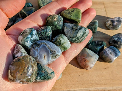 Moss Agate Tumbled Stones