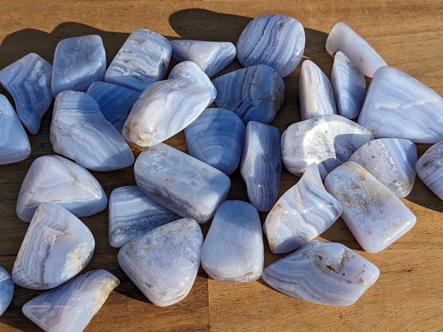 Blue Lace Agate Tumbled Stones