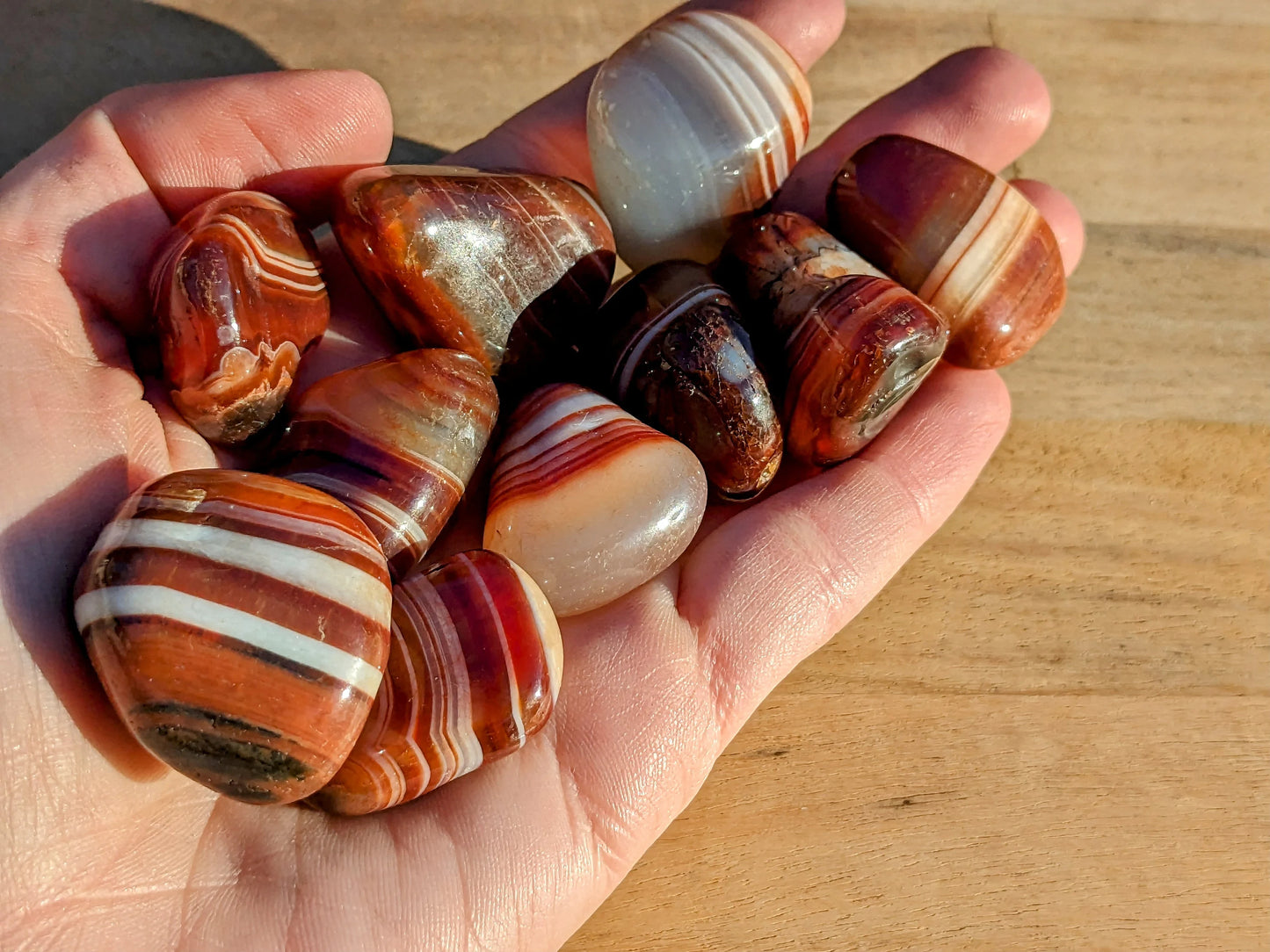 Banded Sardonyx Tumbled Stones