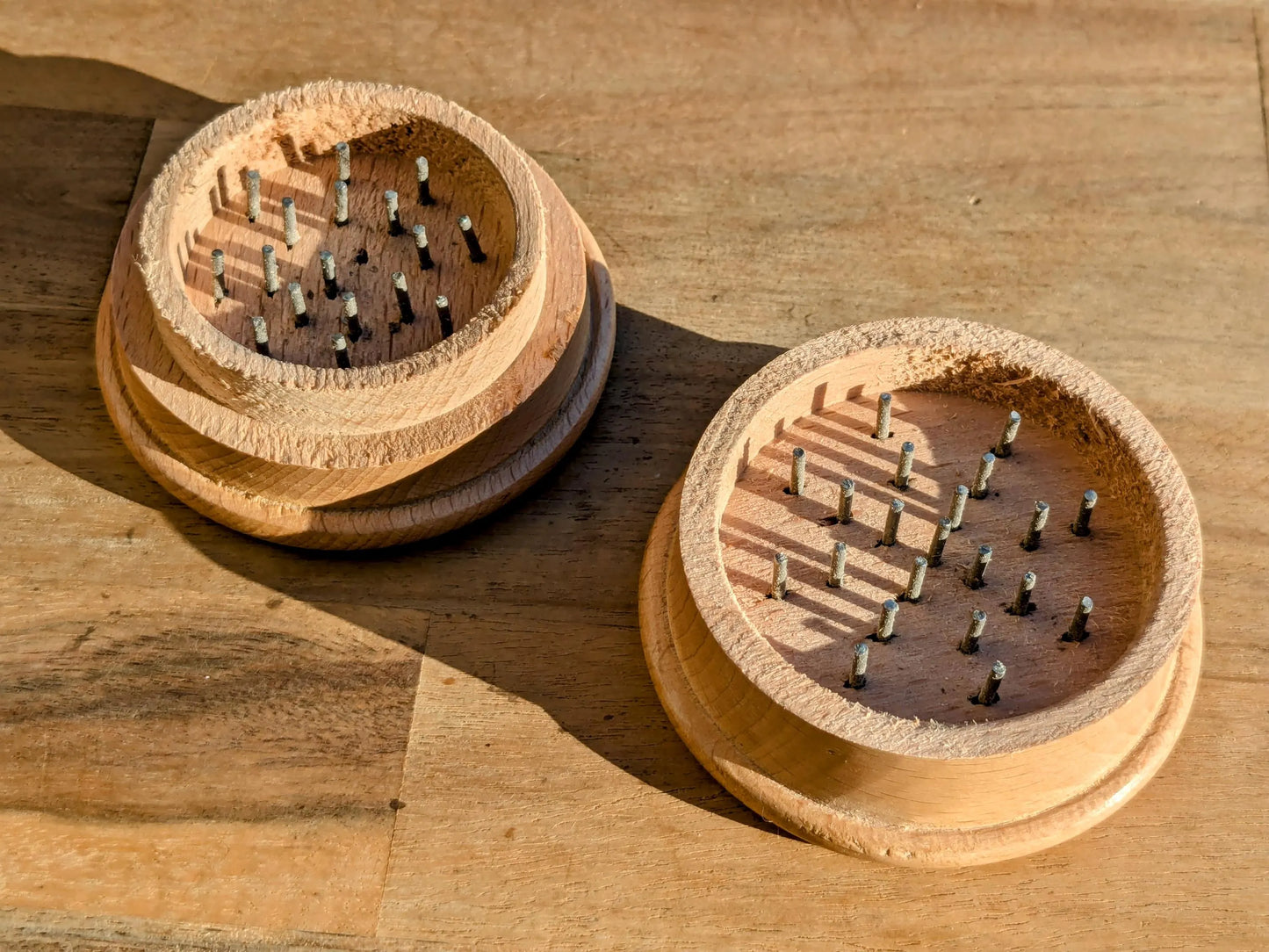 Wooden Herb Grinder with Pentacle Engraving