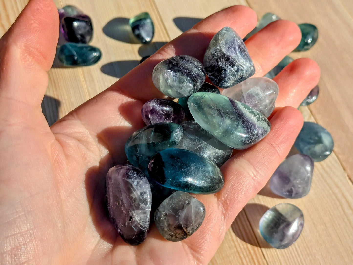 Rainbow Fluorite Tumbled Stones