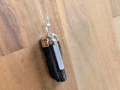 Black Tourmaline & Selenite Necklace