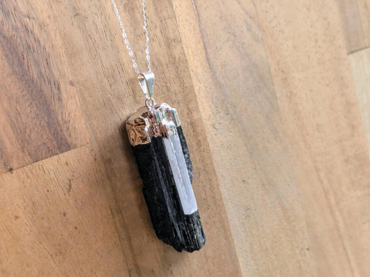 Black Tourmaline & Selenite Necklace