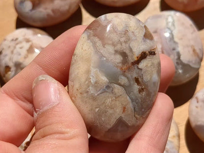 Flower Agate Palm Stones