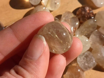 Golden Rutilated Quartz Tumbled Stones
