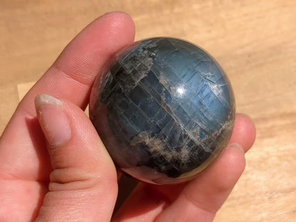 Black Moonstone Sphere - OOAK