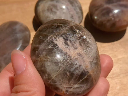 Black Moonstone Palm Stones