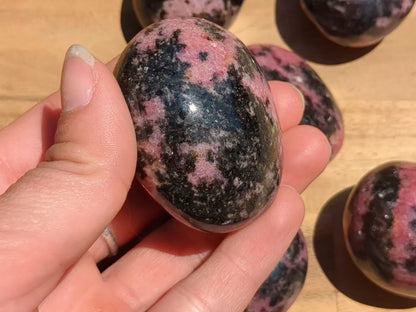 Rhodonite Palm Stones