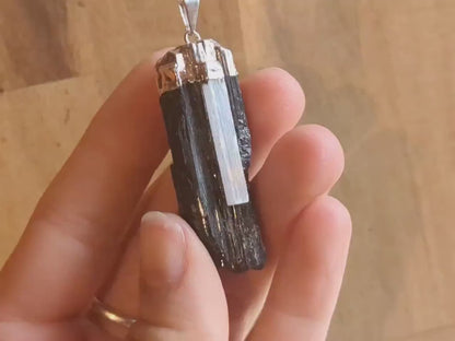 Black Tourmaline & Selenite Necklace