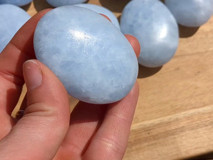 Blue Calcite Palm Stones