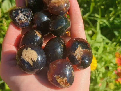 Blue Amber Jumbo Tumbled Stones