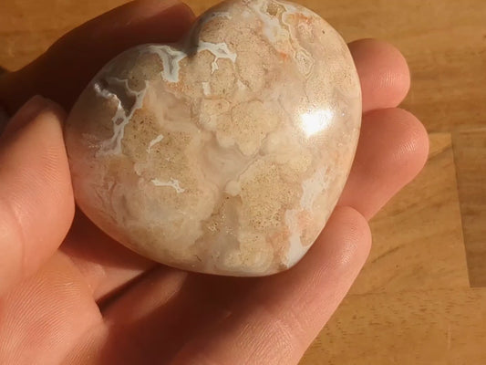 Flower Agate Heart - OOAK