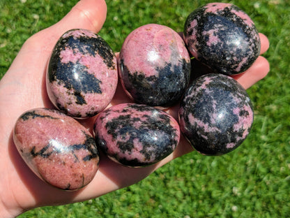 Rhodonite Palm Stones
