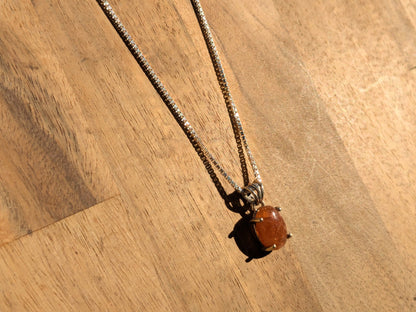 Sunstone Sterling Silver Necklace