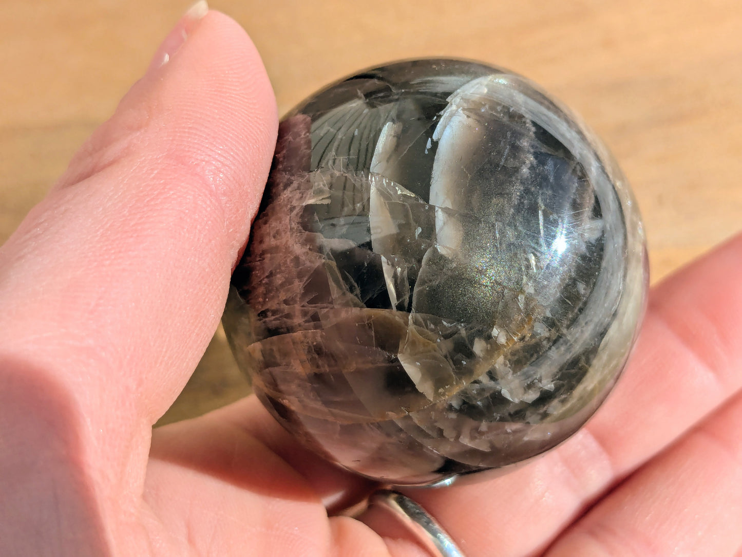 Black Moonstone Sphere - OOAK