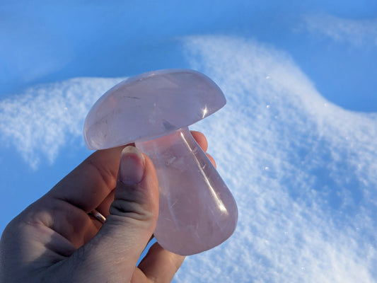 Rose Quartz Mushroom - OOAK