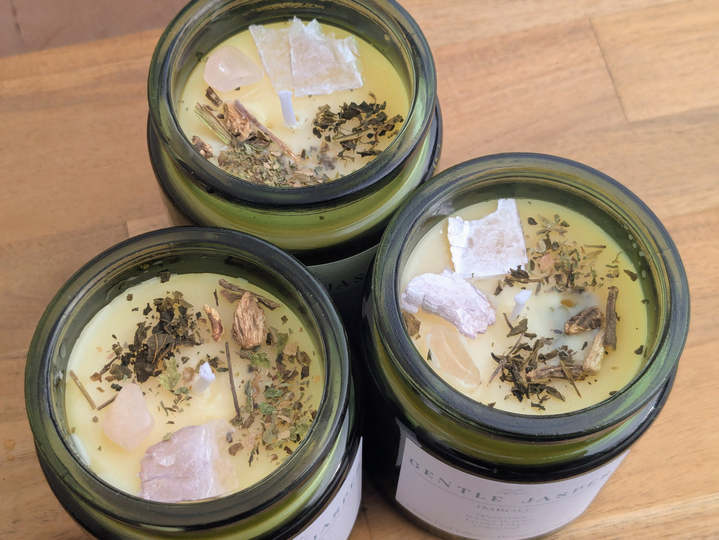 IMBOLC Herb + Crystal Dressed Candle