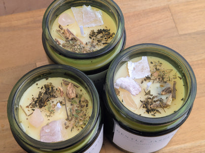 IMBOLC Herb + Crystal Dressed Candle