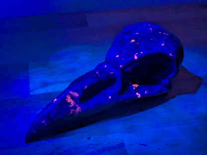 Yooperlite Raven Skull Carving - OOAK