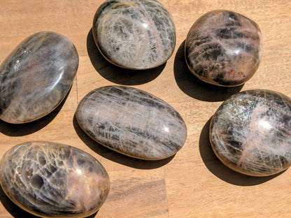 Black Moonstone Palm Stones