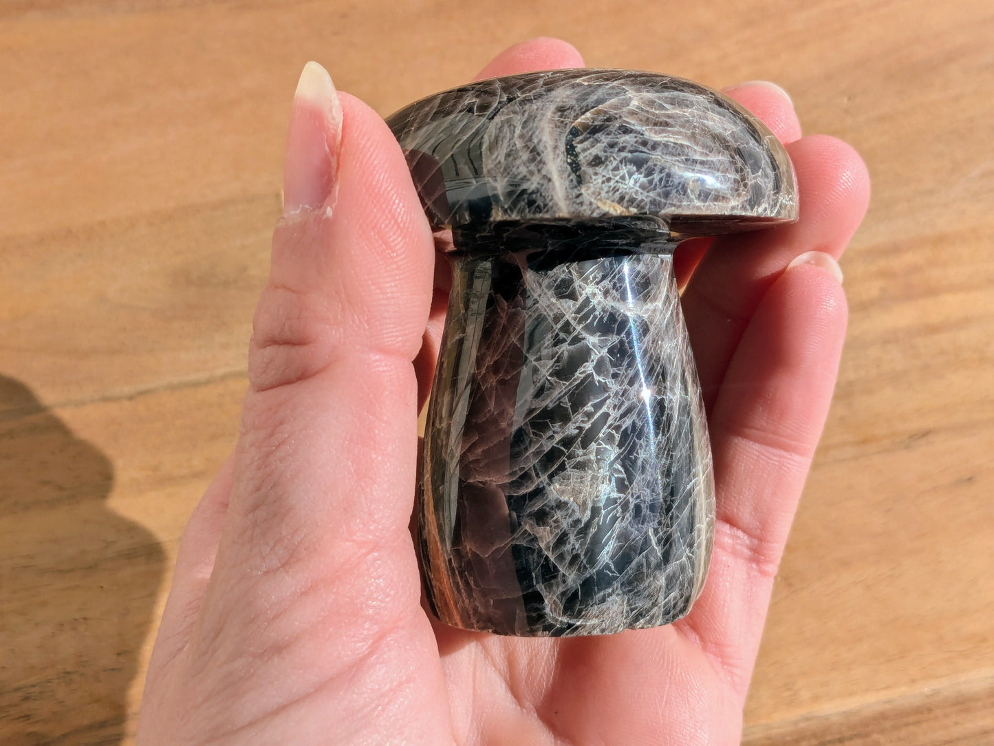 Black Moonstone Mushroom - OOAK