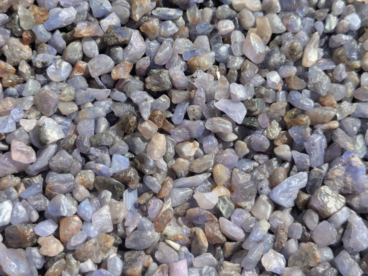 Blue Sapphire Rough Chips - 10g Lots