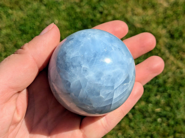 Blue Calcite Sphere - OOAK