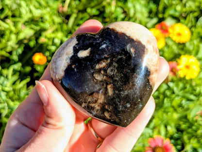 Black Opal Heart - OOAK