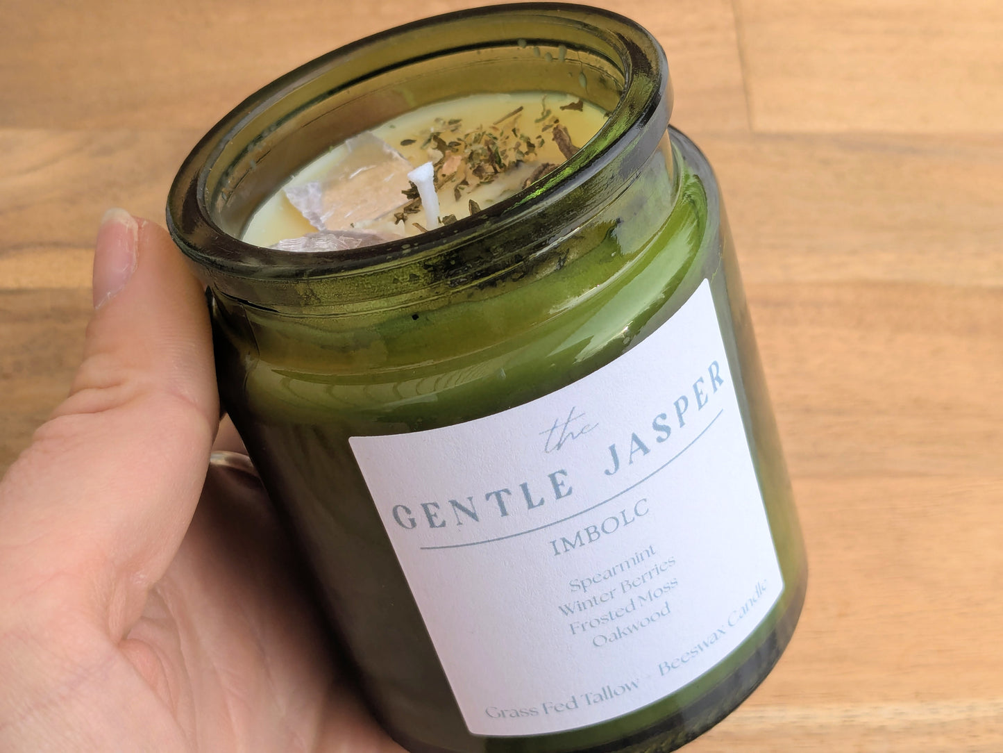 IMBOLC Herb + Crystal Dressed Candle