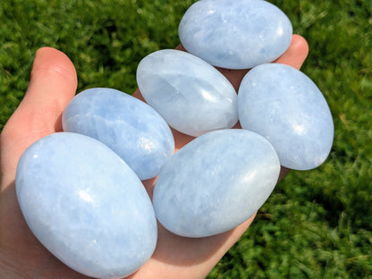 Blue Calcite Palm Stones