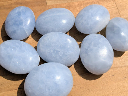 Blue Calcite Palm Stones