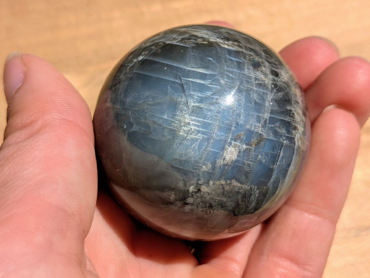 Black Moonstone Sphere - OOAK