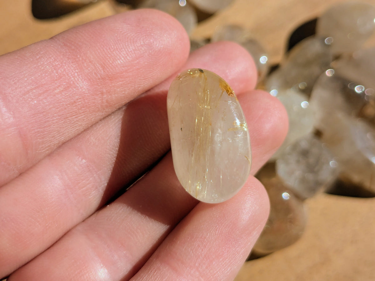 Golden Rutilated Quartz Tumbled Stones