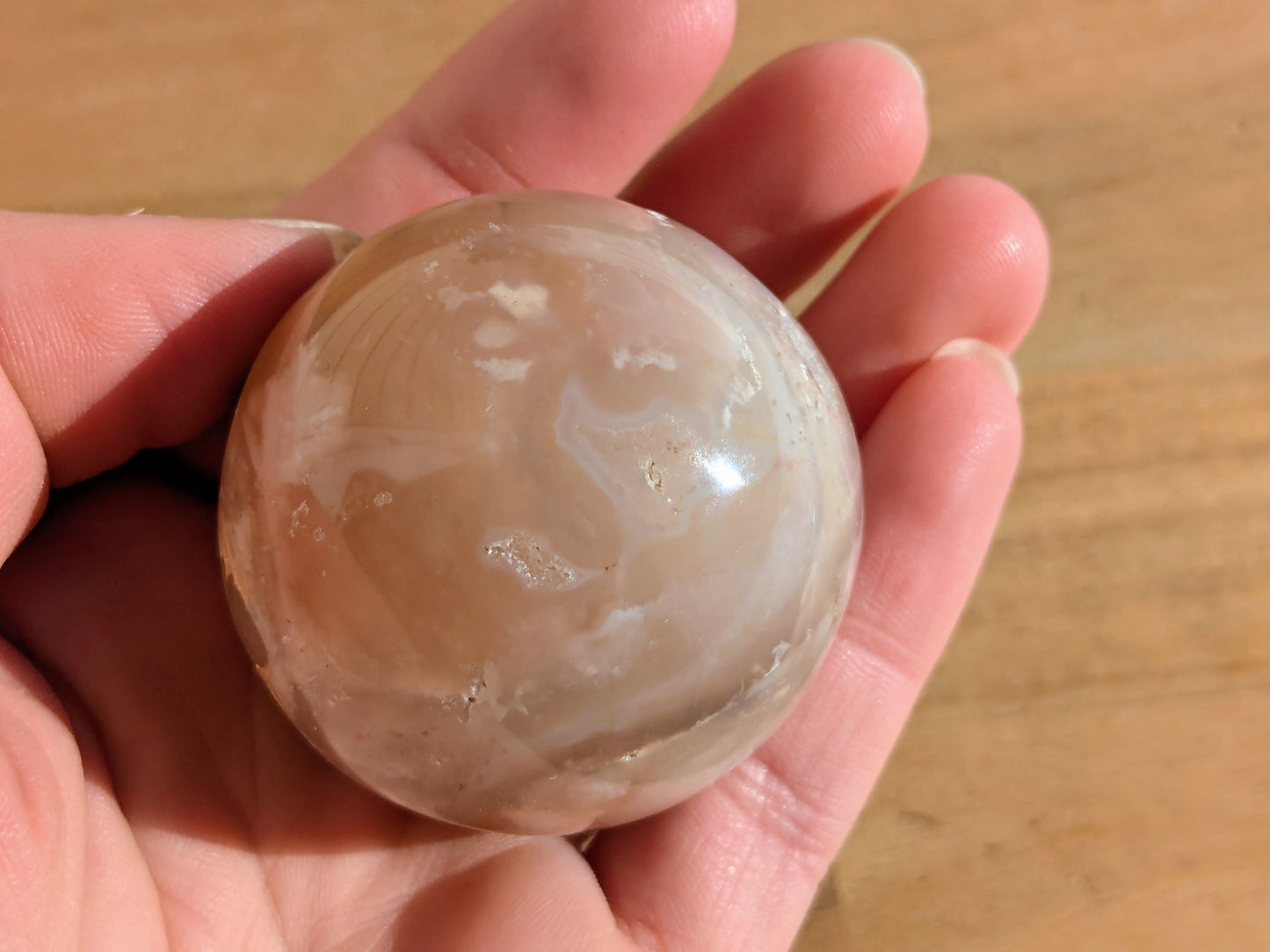 Flower Agate Druzy Sphere - OOAK