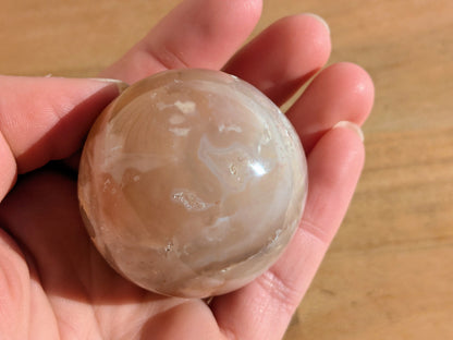 Flower Agate Druzy Sphere - OOAK