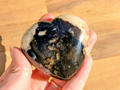 Black Opal Heart - OOAK