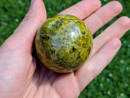 Green Opal Sphere - OOAK